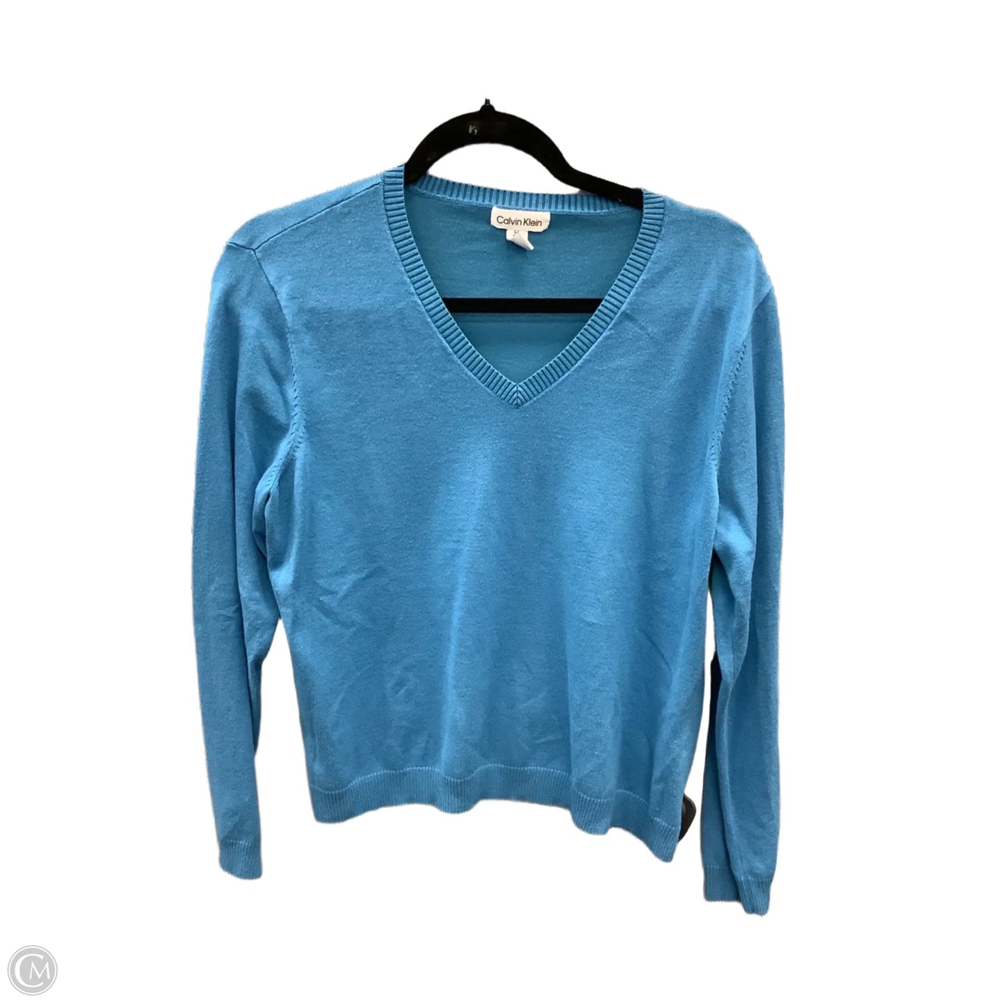 Top Long Sleeve By Calvin Klein In Blue, Size: L
