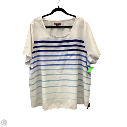 Top Short Sleeve By Jessica London In Striped Pattern, Size: Xxl