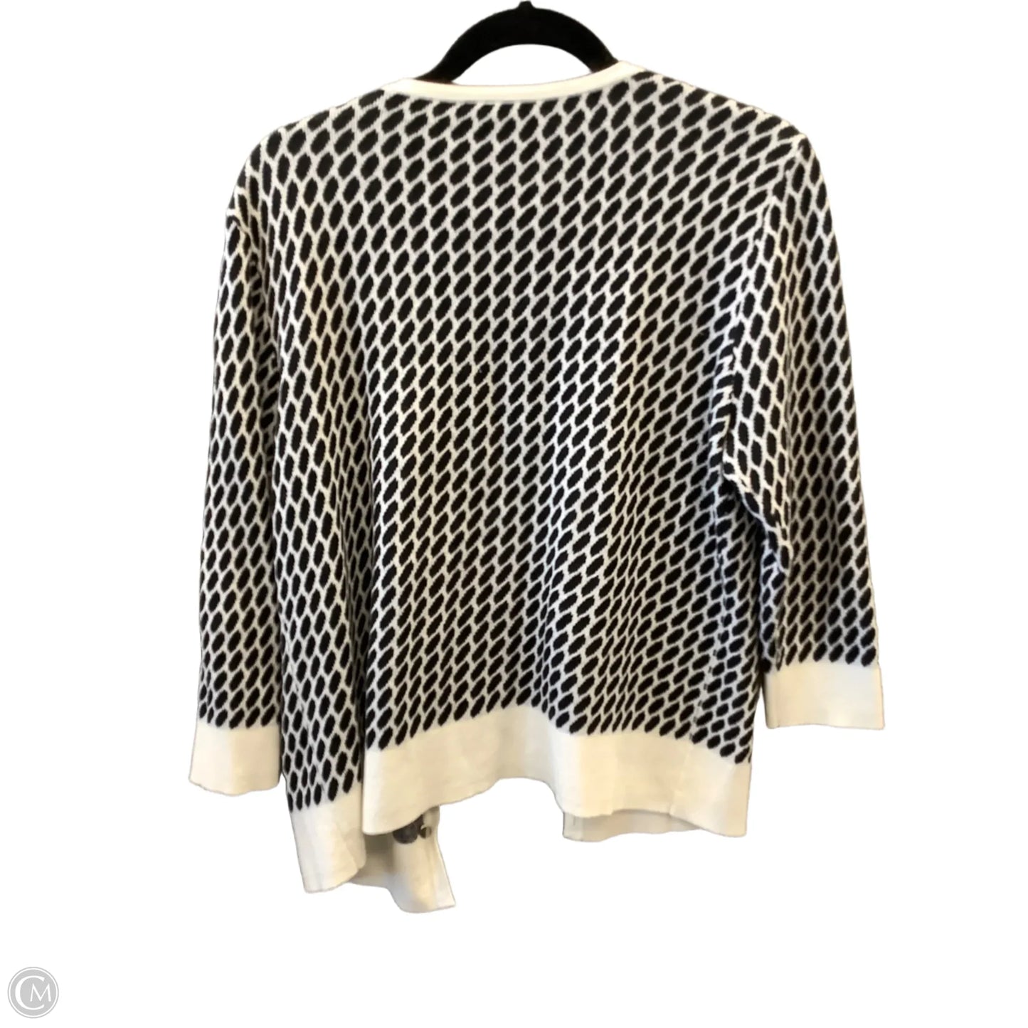 Cardigan By Anne Klein In Black & White, Size: Lp