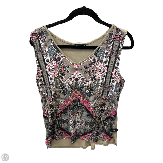 Top Sleeveless By Tribal In Brown, Size: M
