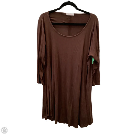 Dress Casual Midi By Clothes Mentor In Brown, Size: 3x