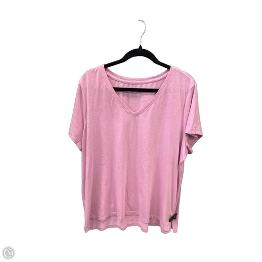 Top Short Sleeve By Falls Creek In Pink, Size: 2x
