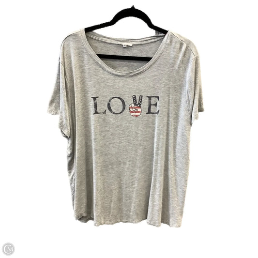 Top Short Sleeve By Maurices In Grey, Size: Xxl