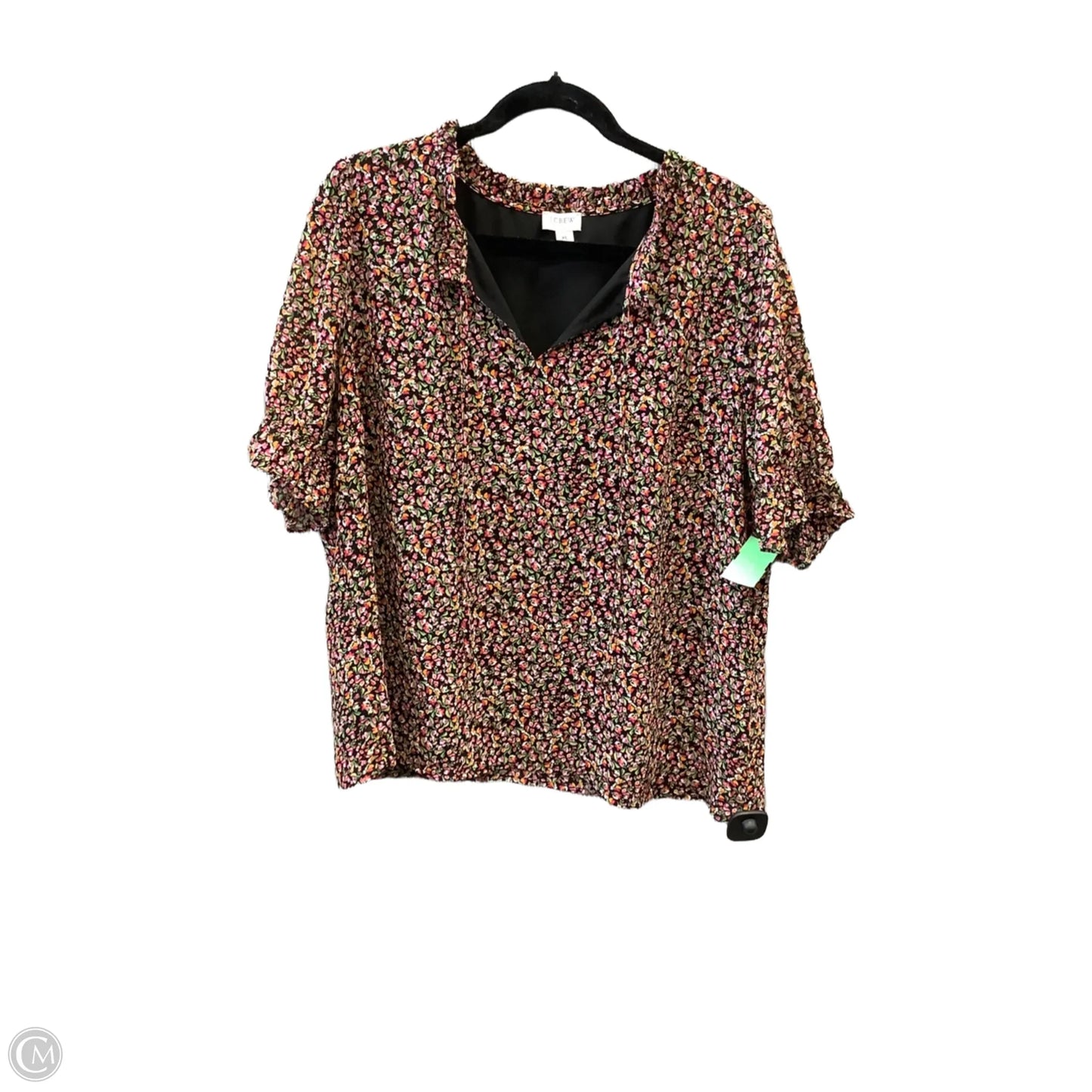 Blouse Short Sleeve By J. Crew In Floral Print, Size: Xl