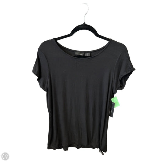 Top Short Sleeve By Tahari By Arthur Levine In Black, Size: L