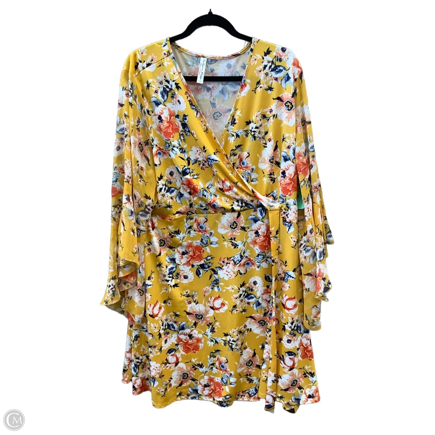 Dress Casual Midi By Clothes Mentor In Yellow, Size: 3x