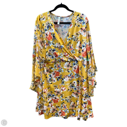 Dress Casual Midi By Clothes Mentor In Yellow, Size: 3x