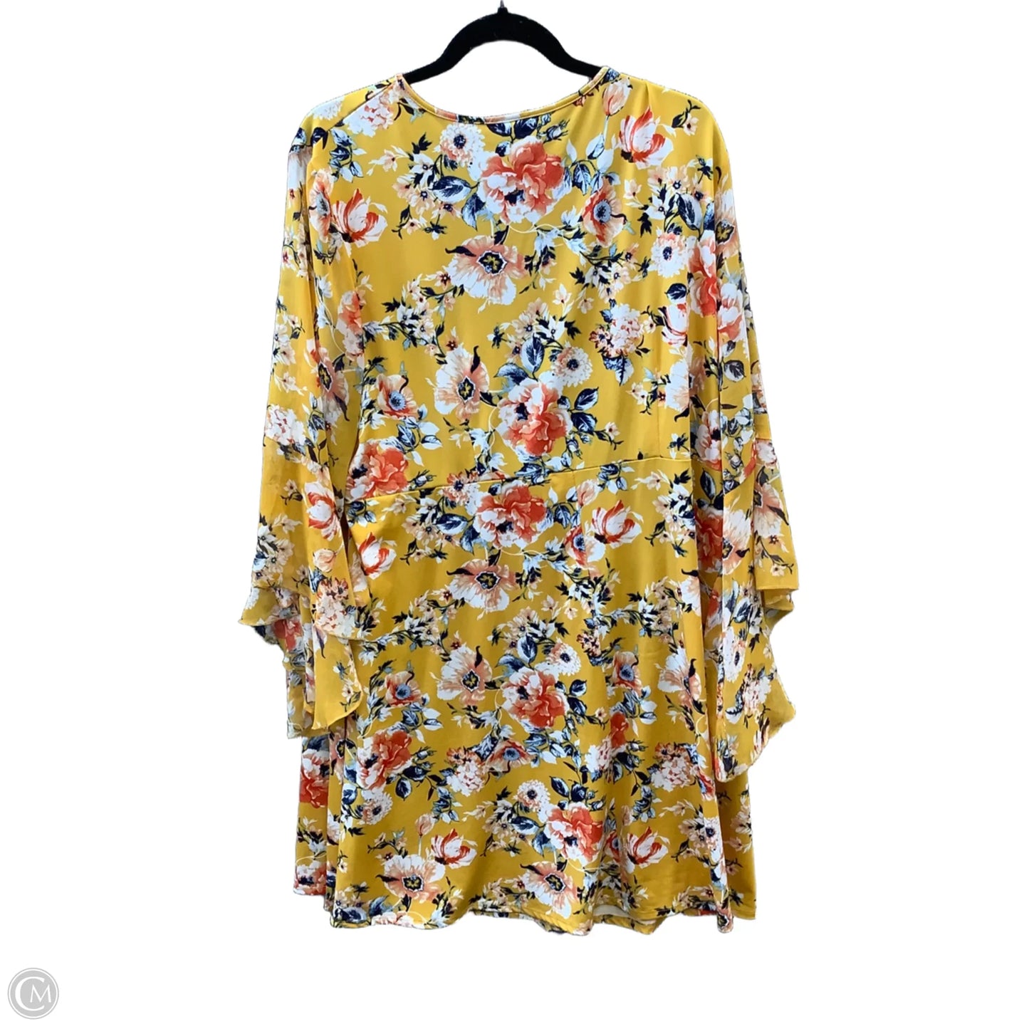 Dress Casual Midi By Clothes Mentor In Yellow, Size: 3x
