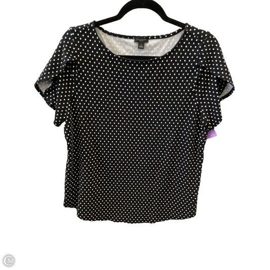 Top Short Sleeve By Ann Taylor In Polkadot Pattern, Size: Xl