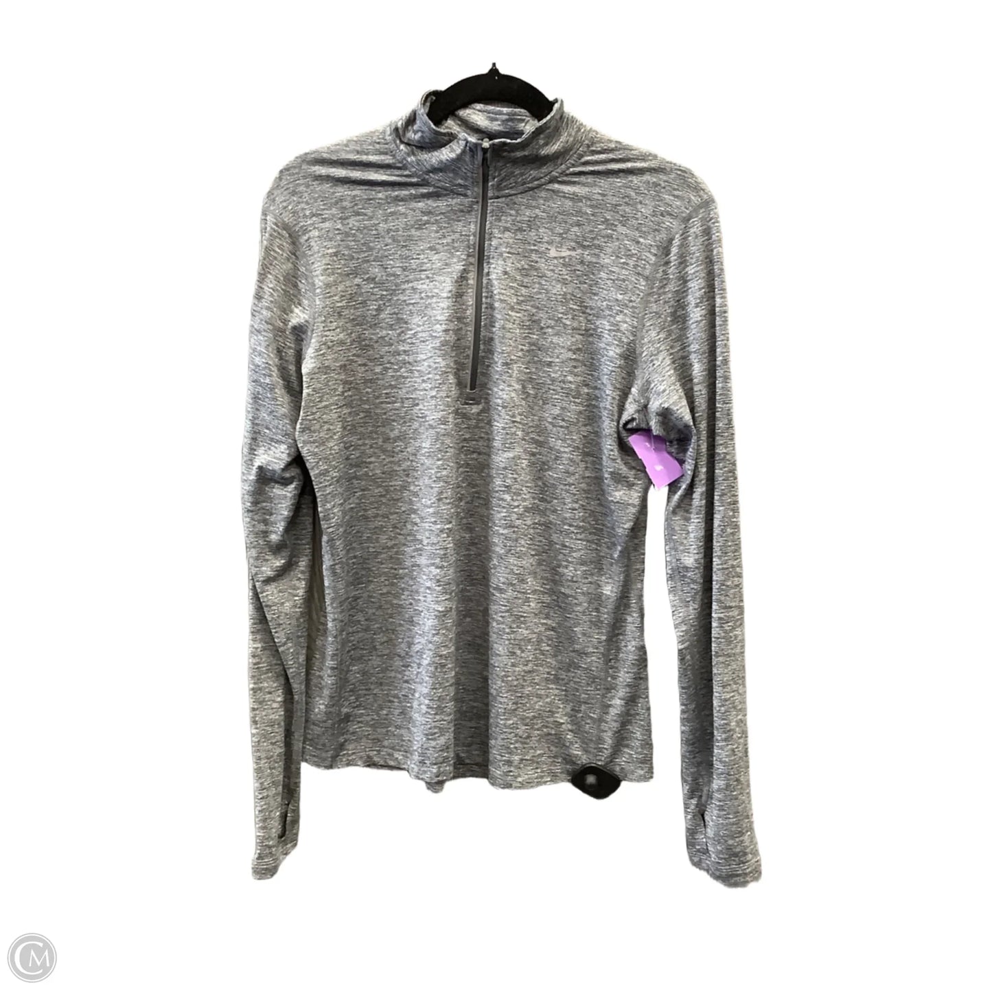 Athletic Sweatshirt Collar By Nike In Grey, Size: M