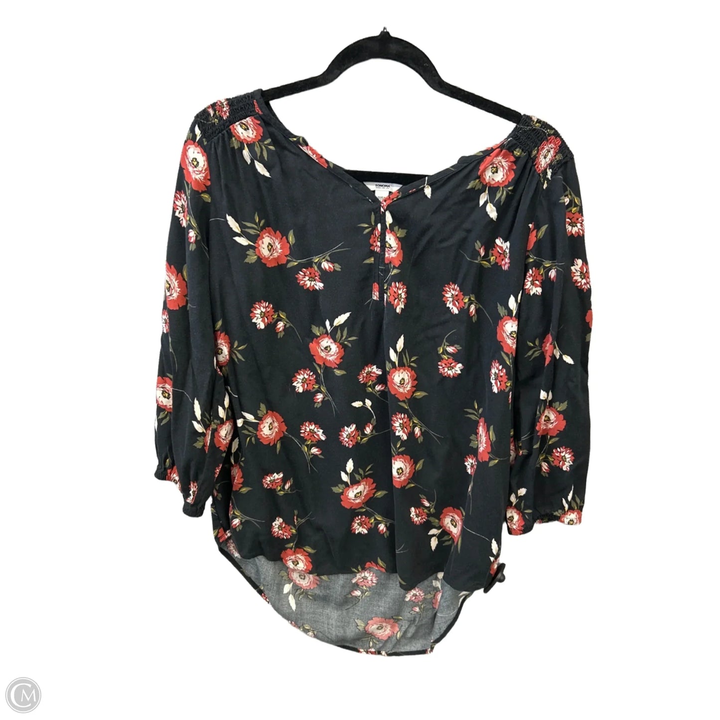 Blouse 3/4 Sleeve By Sonoma In Floral Print, Size: M