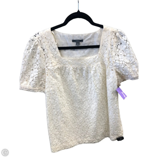 Blouse Short Sleeve By Apt 9 In Cream, Size: M