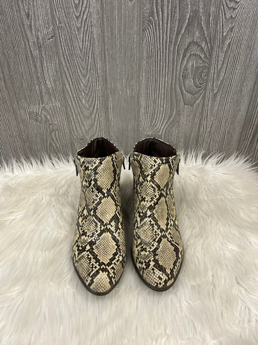 Boots Ankle Heels By Esprit In Animal Print, Size: 8.5