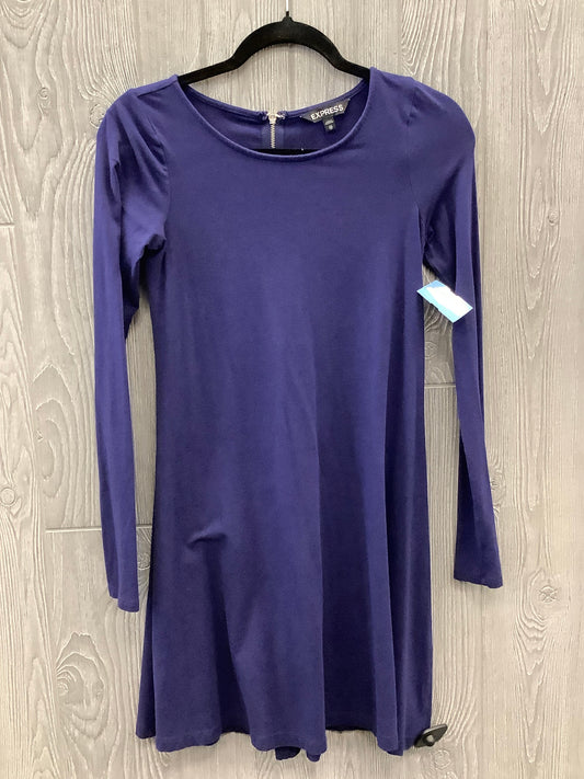 Dress Casual Midi By Express In Purple, Size: Xs