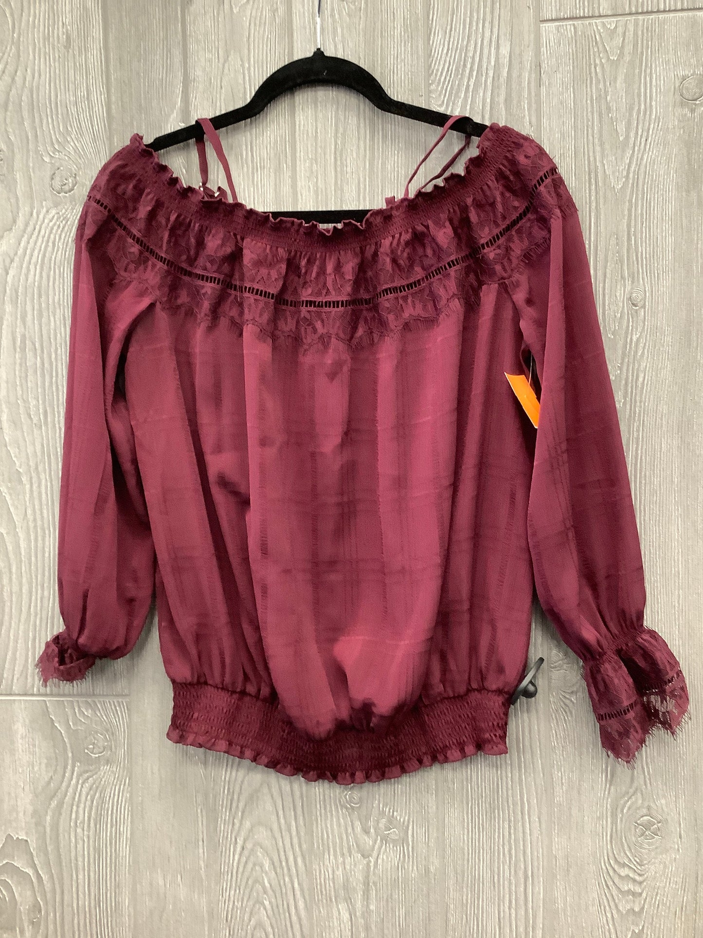 Top Long Sleeve By A Byer In Purple, Size: M