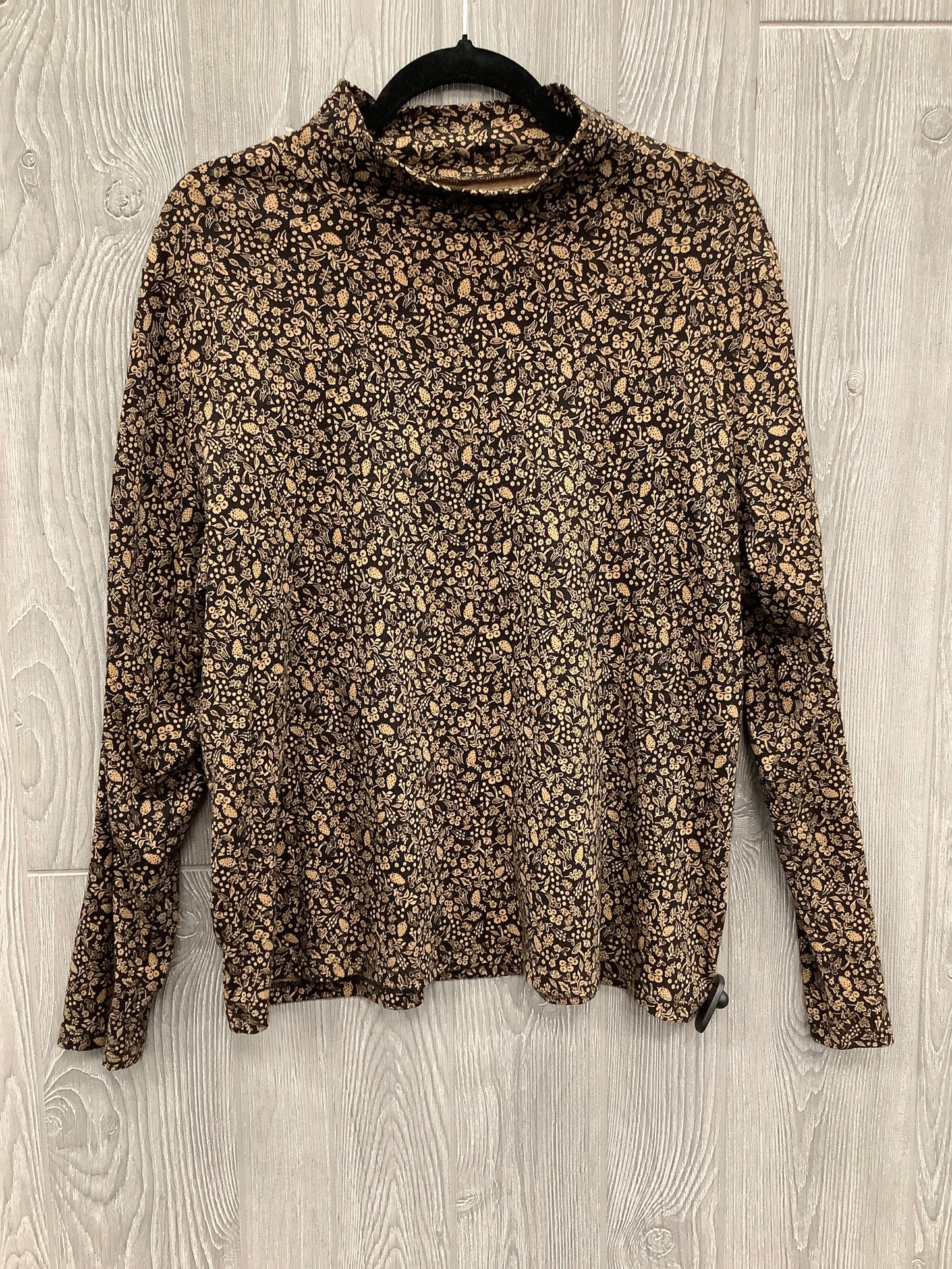 Top Long Sleeve By Croft And Barrow In Black & Brown, Size: Xxl