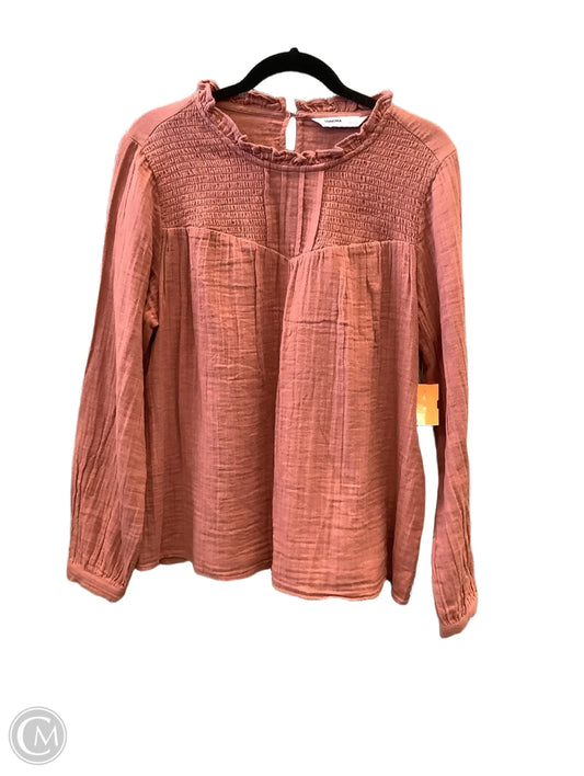 Top Long Sleeve By Sonoma In Peach, Size: L