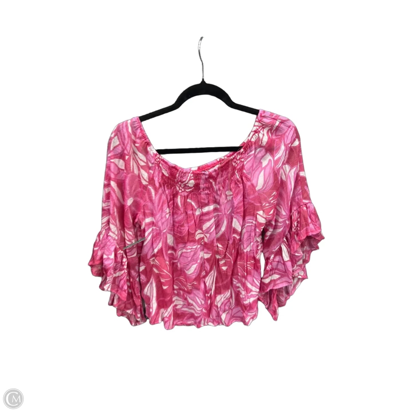 Blouse Long Sleeve By Mlle Gabrielle In Pink, Size: L