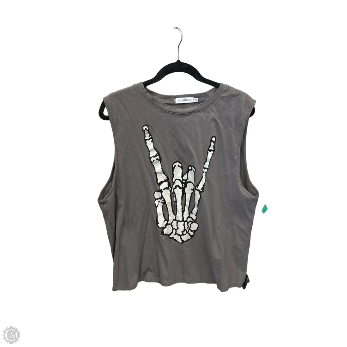 Top Sleeveless By Misslook In Grey, Size: 3x