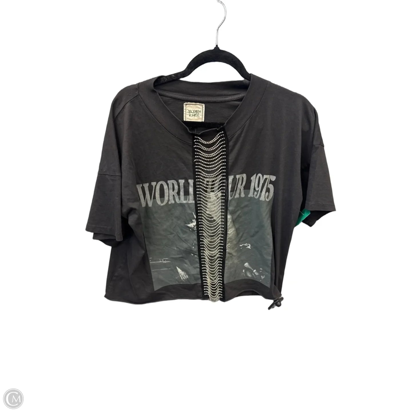 Top Short Sleeve By Buckle Black In Black, Size: L