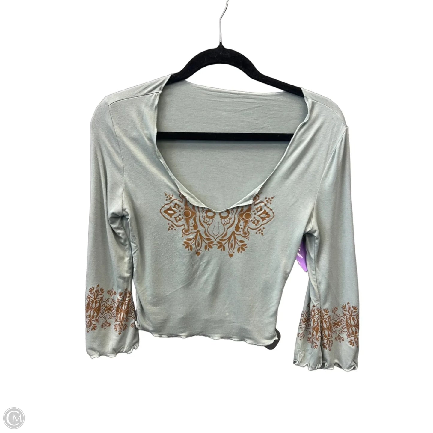 Top 3/4 Sleeve By Shein In Teal, Size: Xs