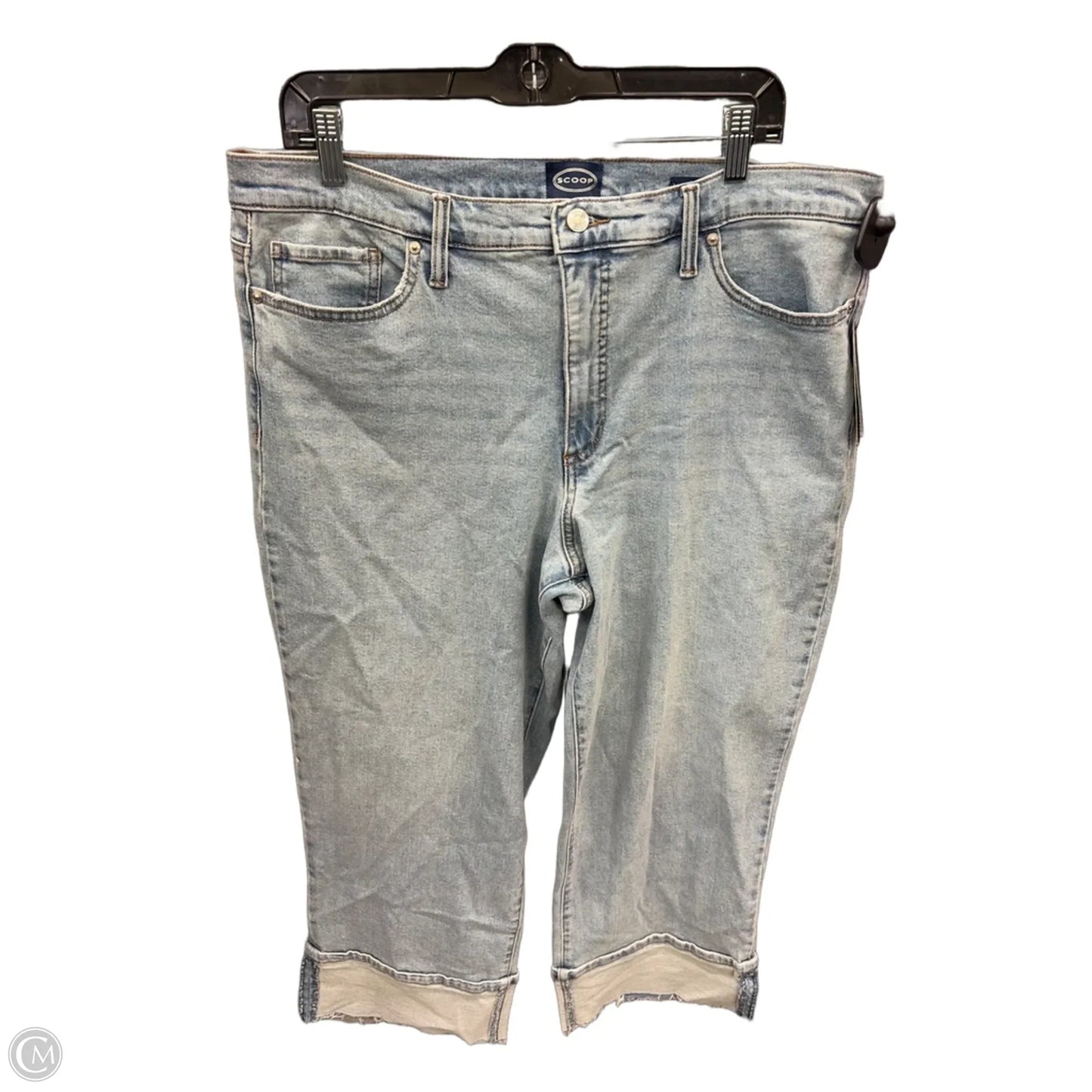 Jeans Cropped By Scoop In Blue Denim, Size: 16