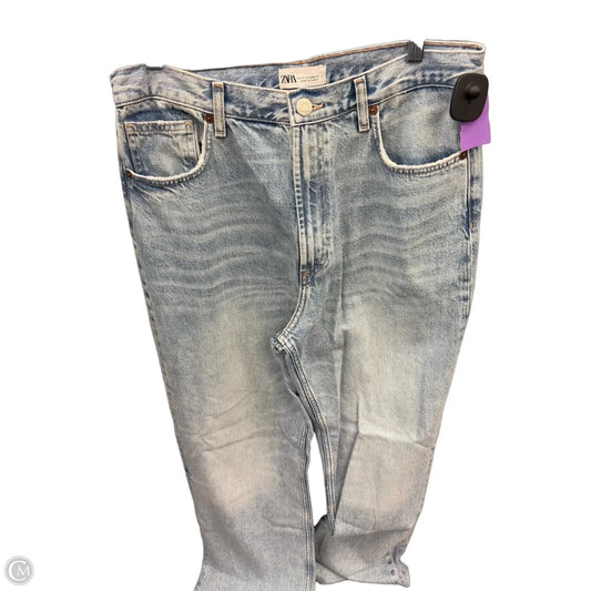 Jeans Straight By Zara In Blue Denim, Size: 10