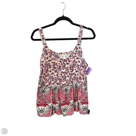 Top Sleeveless By Maurices In Floral Print, Size: L