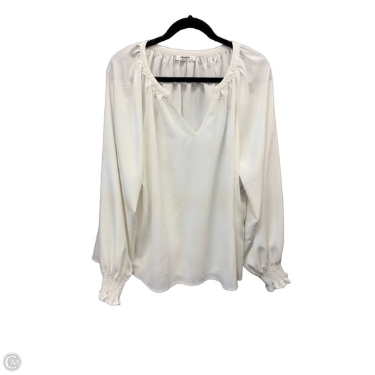 Top Long Sleeve By Zeagoo In White, Size: Xxl