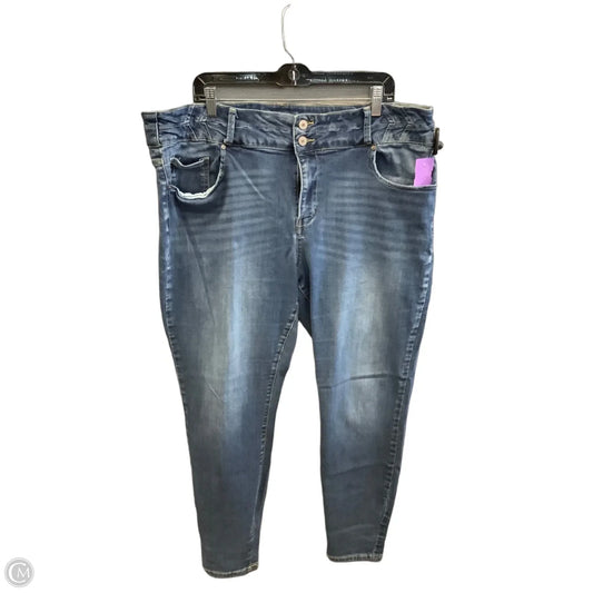 Jeans Skinny By Kancan In Blue Denim, Size: 22