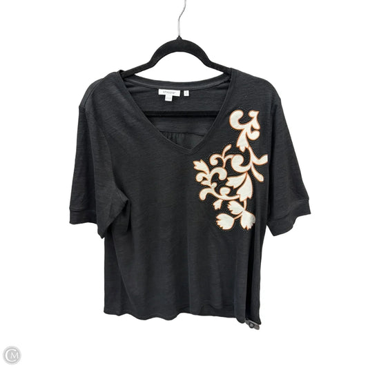 Top Short Sleeve By Chicos In Black, Size: L