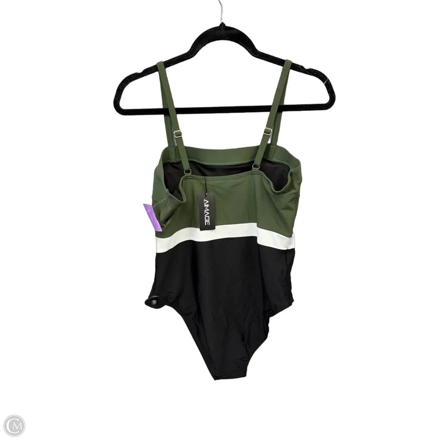 Swimsuit By Clothes Mentor In Black & Green, Size: L
