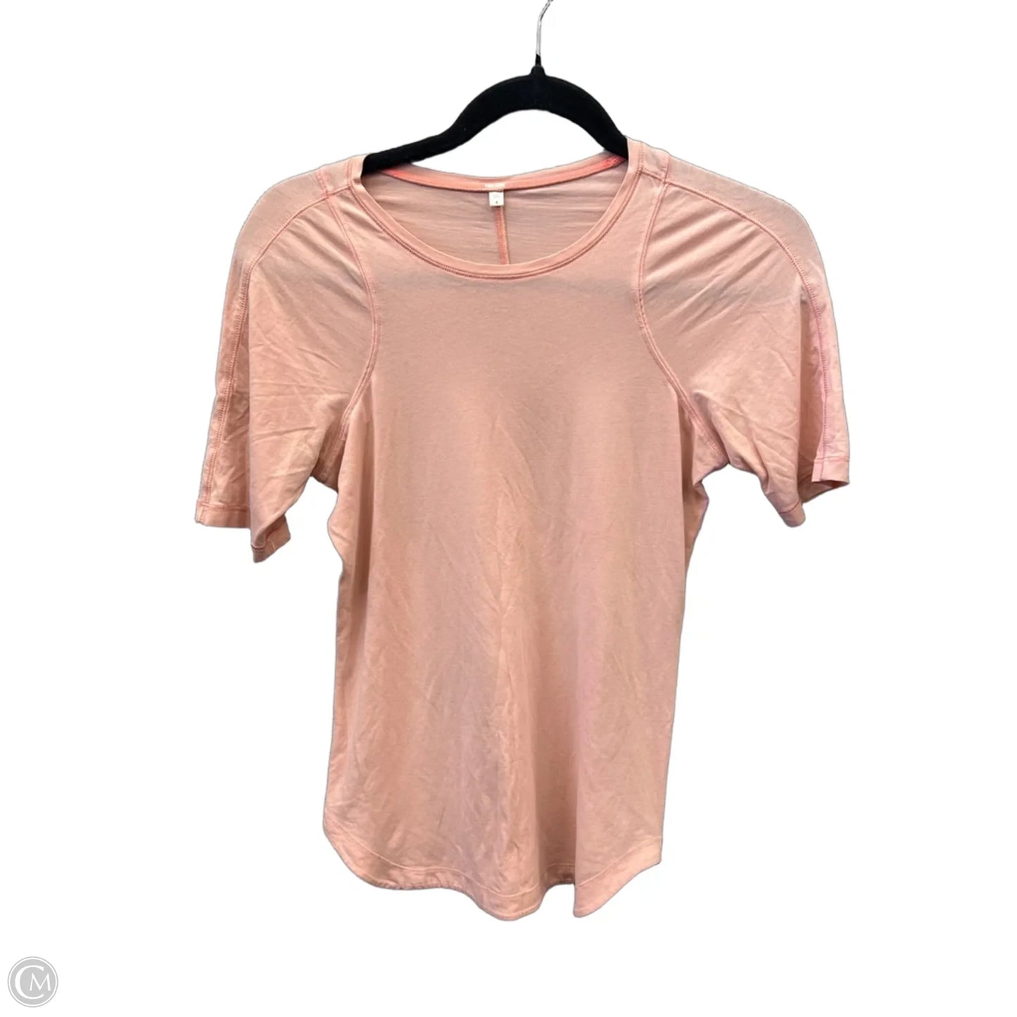 Athletic Top Short Sleeve By Lululemon In Pink, Size: S