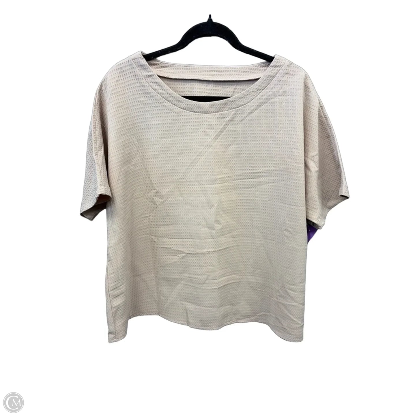 Top Short Sleeve By Shein In Beige, Size: L