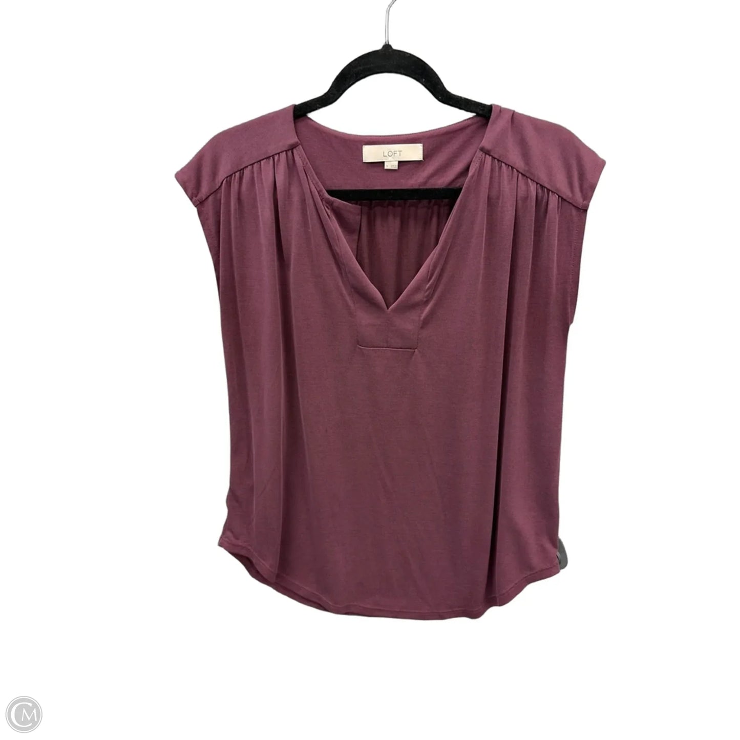 Top Short Sleeve By Loft In Purple, Size: M
