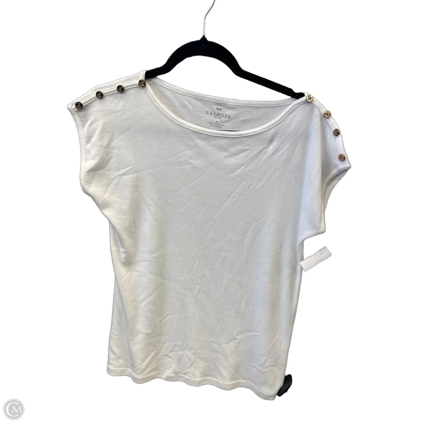 Top Short Sleeve By Talbots In White, Size: S