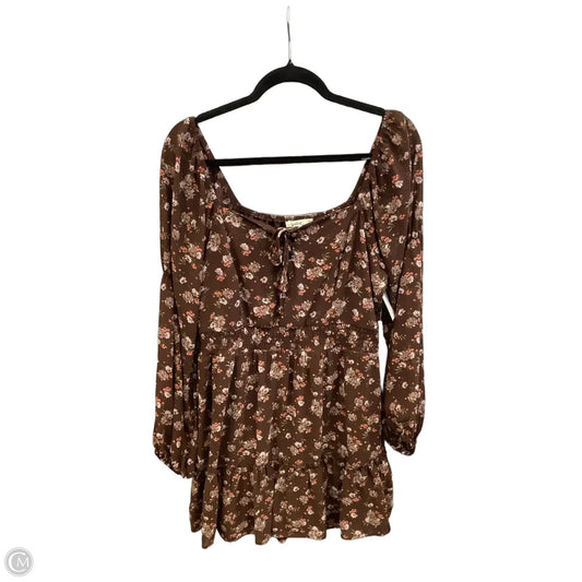 Dress Casual Short By Clothes Mentor In Brown, Size: Xxl
