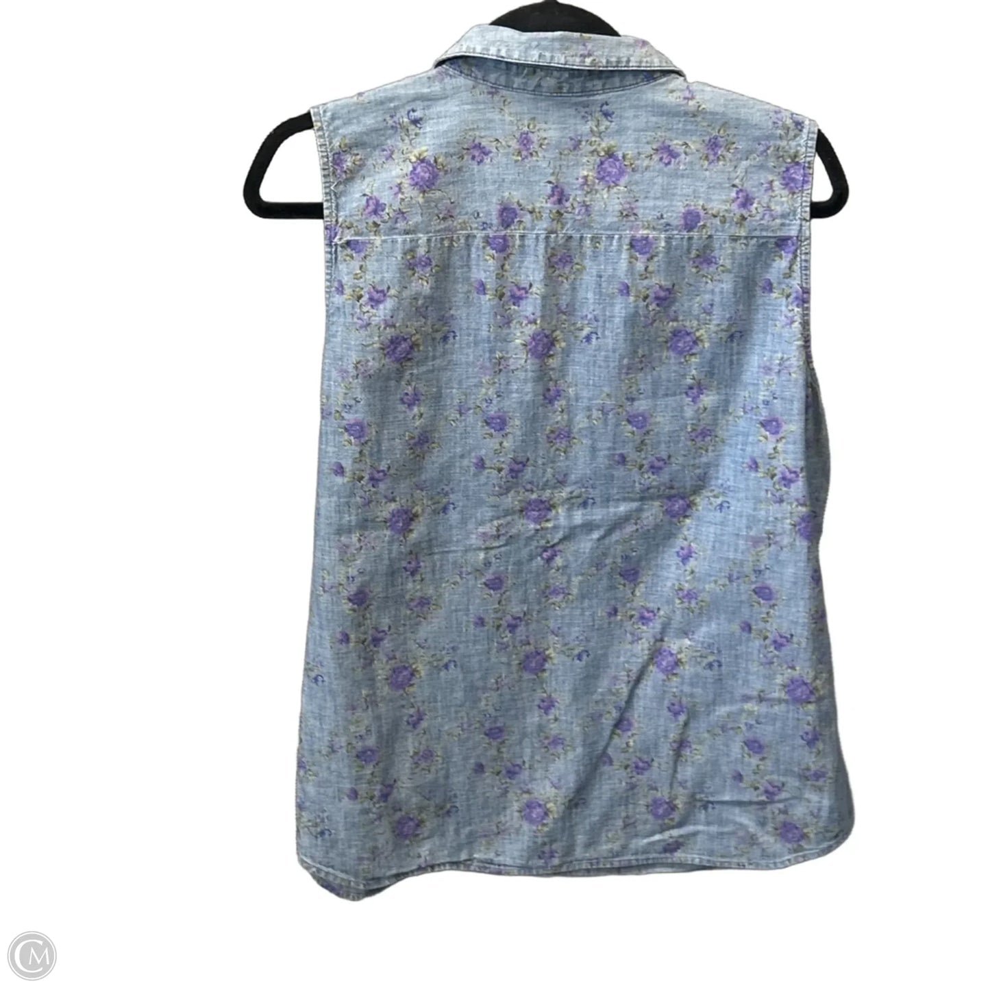 Top Sleeveless By Loft In Blue, Size: L