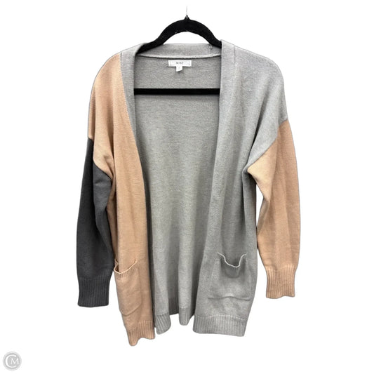Sweater Cardigan By Mine In Cream & Grey, Size: S