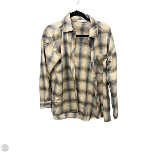 Top Long Sleeve By Be Cool In Plaid Pattern, Size: S