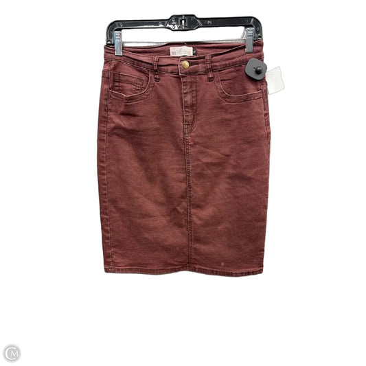 Skirt Midi By Clothes Mentor In Red Denim, Size: 6