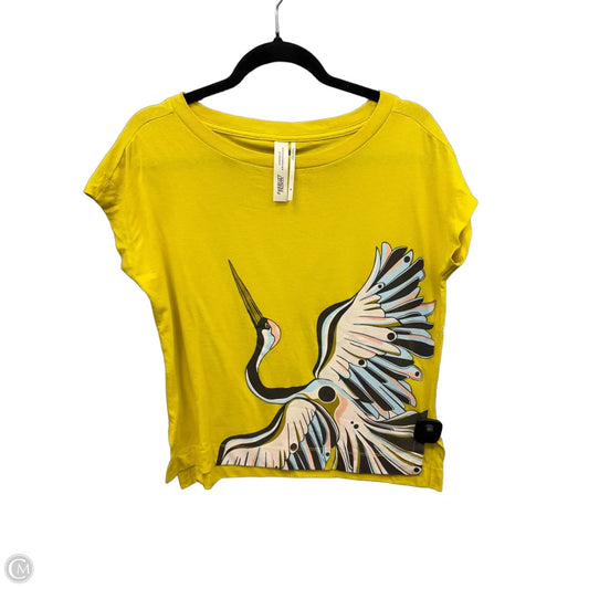 Top Short Sleeve By Anthropologie In Yellow, Size: Xs