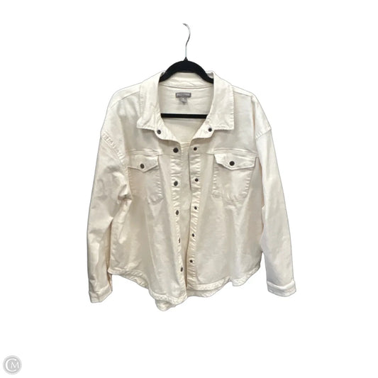 Jacket Denim By Falls Creek In Cream Denim, Size: Xl