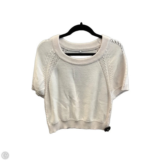 Sweater Short Sleeve By Cme In White, Size: L