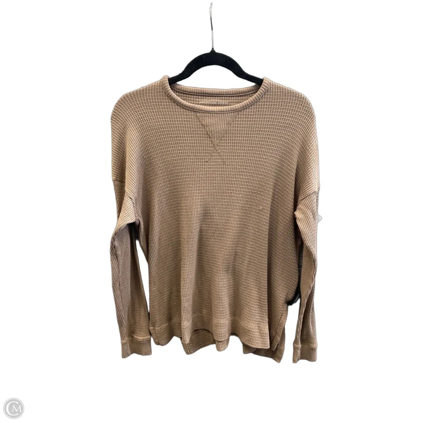 Top Long Sleeve By American Eagle In Brown, Size: S