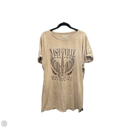 Top Short Sleeve By Clothes Mentor In Beige, Size: L