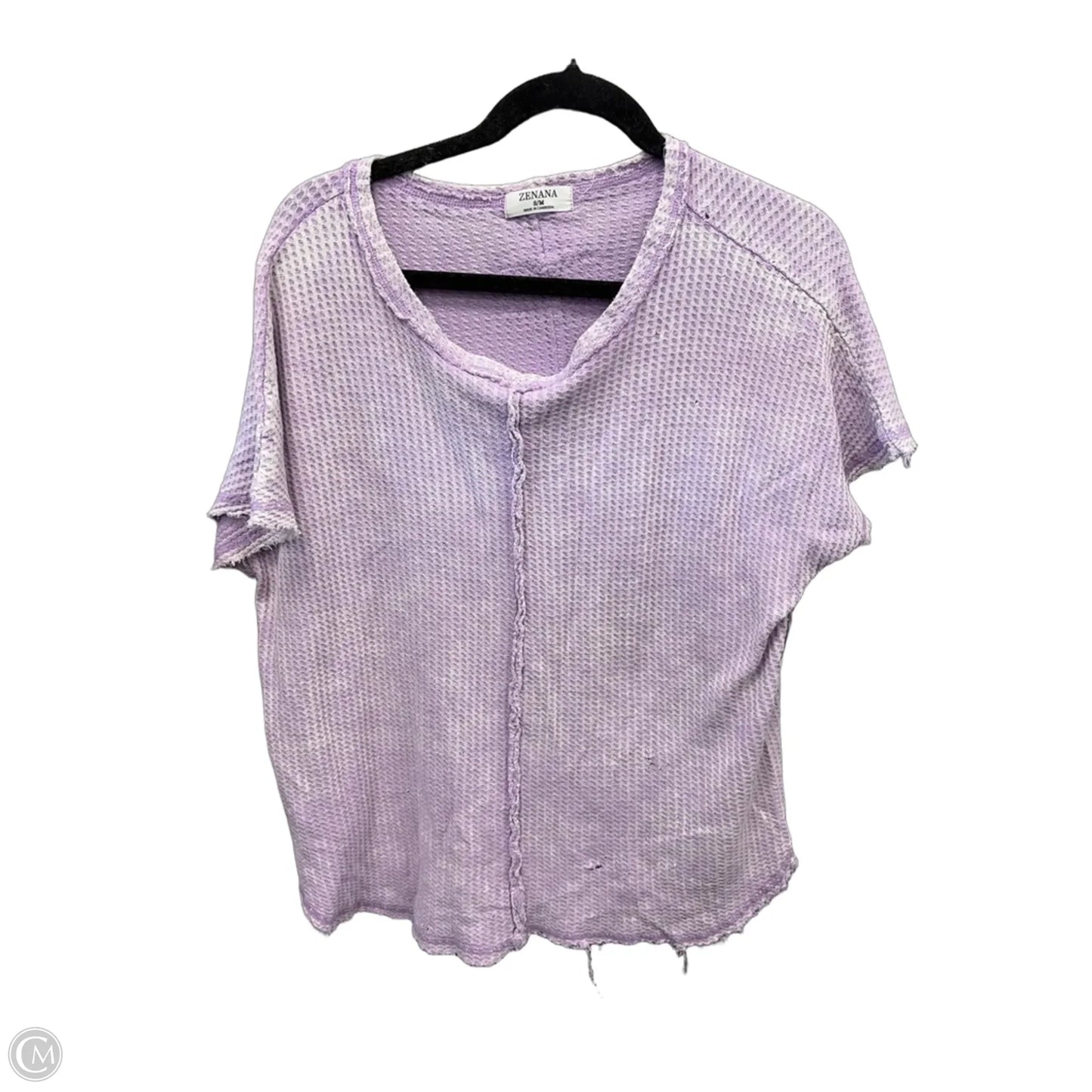 Top Short Sleeve By Zenana In Purple, Size: S