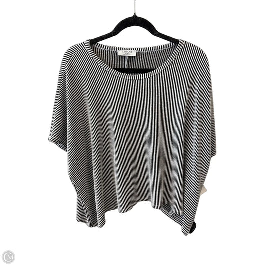 Top Short Sleeve By Zenana In Black & White, Size: L