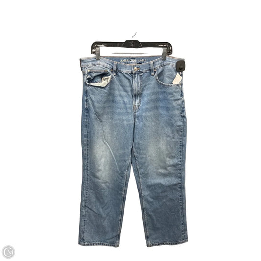 Jeans Straight By American Eagle In Blue Denim, Size: 16