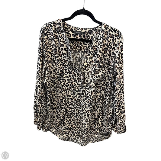 Top Long Sleeve By Apt 9 In Animal Print, Size: L